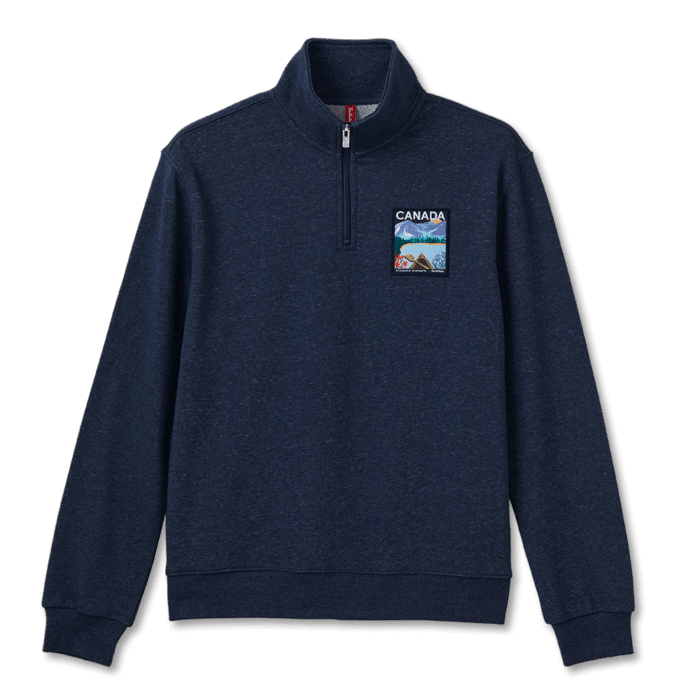 Canada Unisex French Terry Quarter Zip - Navy Marl - Image 7