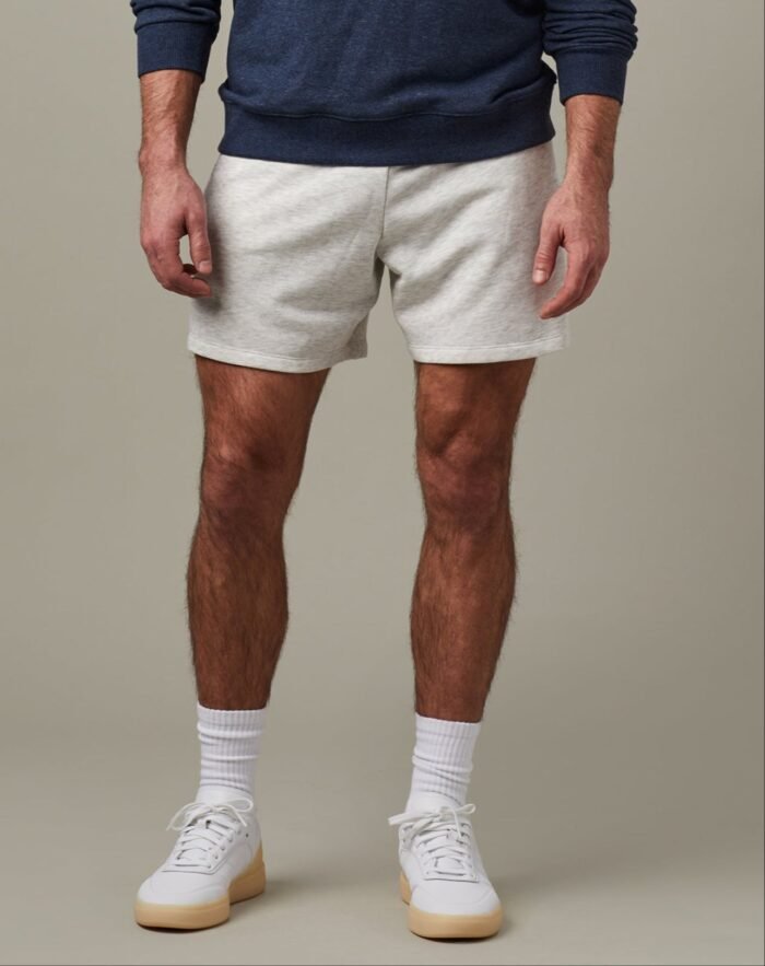 Tims Unisex French Terry Shorts - Cloud Marl 6" - Image 1