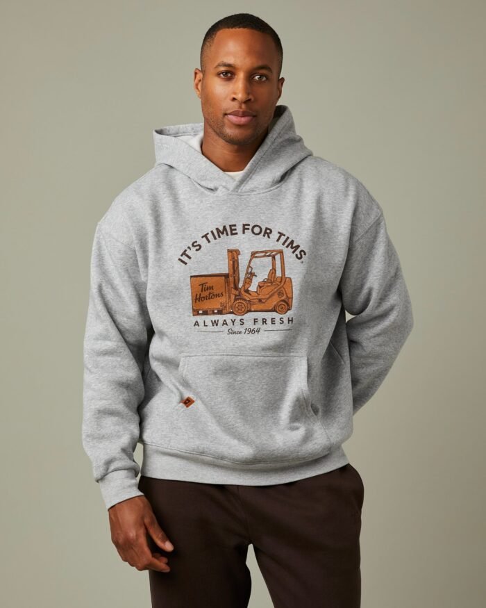 Tims Unisex Hoodie - Grey Marl - Image 1
